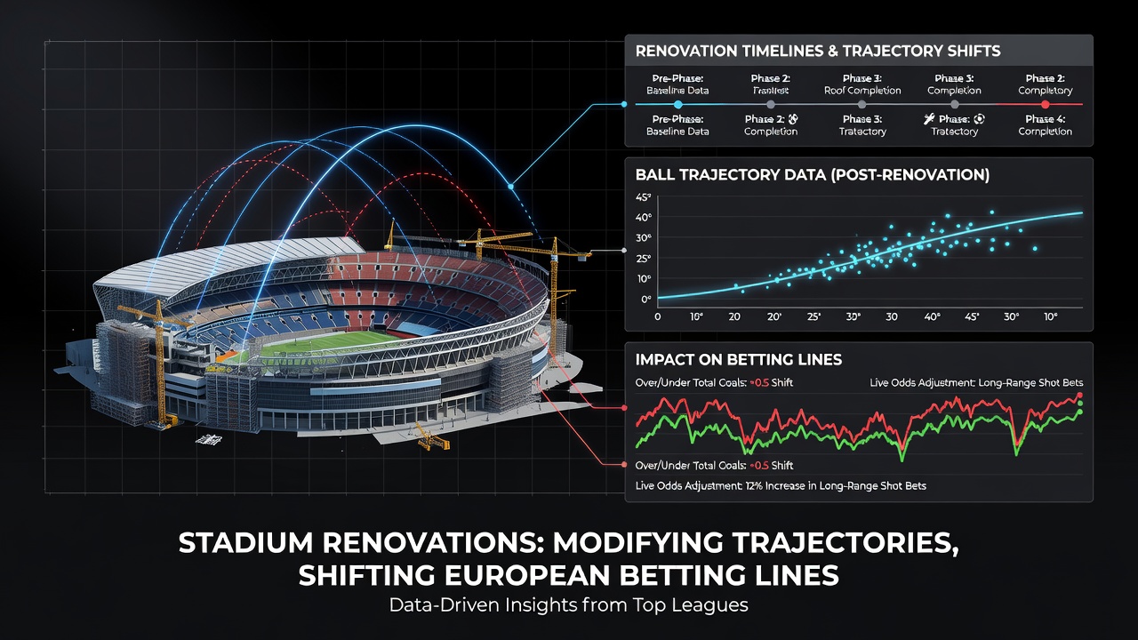 Blick auf ein renoviertes Fußballstadion mit modernisierten Tribünen und Spielfeld während eines Spiels